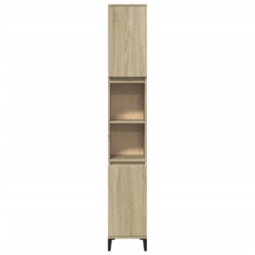 vidaXL Ντουλάπι Μπάνιου Sonoma Δρυς 30x30x190cm Επεξεργασμένο Ξύλο 1 τεμ.