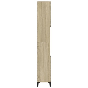 vidaXL Ντουλάπι Μπάνιου Sonoma Δρυς 30x30x190cm Επεξεργασμένο Ξύλο 1 τεμ.