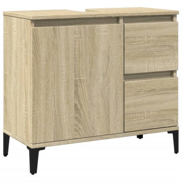 vidaXL Ντουλάπι Μπάνιου Sonoma Δρυς 65x33x60cm Επεξεργασμένο Ξύλο 1 τεμ.