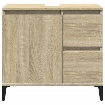 vidaXL Ντουλάπι Μπάνιου Sonoma Δρυς 65x33x60cm Επεξεργασμένο Ξύλο 1 τεμ.