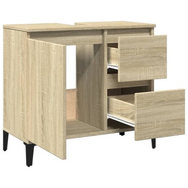 vidaXL Ντουλάπι Μπάνιου Sonoma Δρυς 65x33x60cm Επεξεργασμένο Ξύλο 1 τεμ.