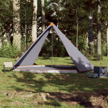 vidaXL Σκηνή Κάμπινγκ Tipi 8 Ατόμων Αδιάβροχη Γκρι/Πορτοκαλί