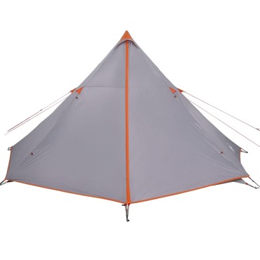 vidaXL Σκηνή Κάμπινγκ Tipi 8 Ατόμων Αδιάβροχη Γκρι/Πορτοκαλί