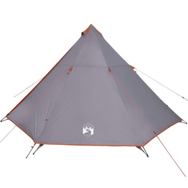 vidaXL Σκηνή Κάμπινγκ Tipi 8 Ατόμων Αδιάβροχη Γκρι/Πορτοκαλί
