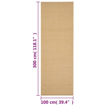 vidaXL Χαλί 100x300cm από Φυσικό Σιζάλ
