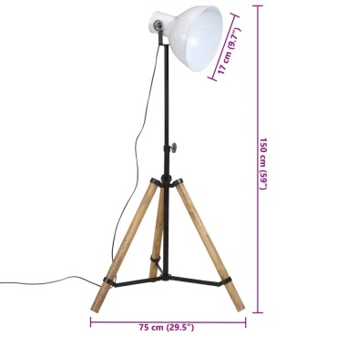 vidaXL Φωτιστικό Δαπέδου 25 W Λευκό 75x75x90-150 εκ. E27