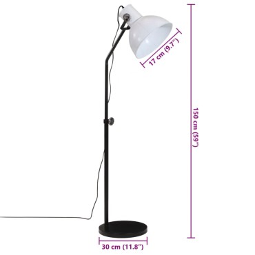 vidaXL Φωτιστικό Δαπέδου 25 W Λευκό 30x30x90-150 εκ. E27