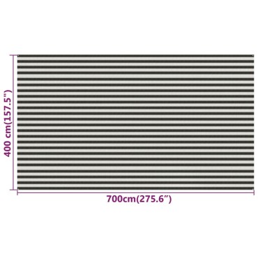 vidaXL Χαλί Σκηνής Ανθρακί / Λευκό 400x700 εκ. από HDPE