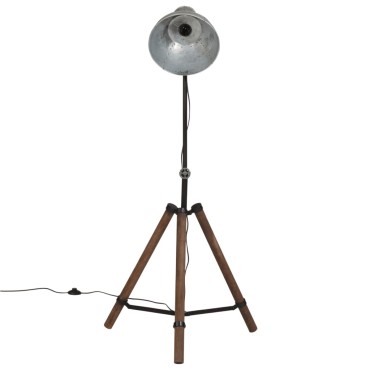 vidaXL Φωτιστικό Δαπέδου 25 W Vintage Ασημί 75x75x90-150 εκ. Ε27