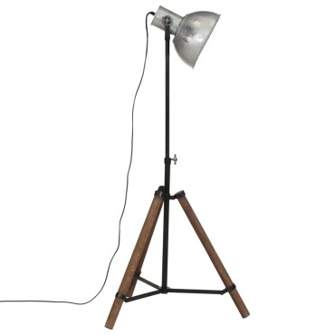 vidaXL Φωτιστικό Δαπέδου 25 W Vintage Ασημί 75x75x90-150 εκ. Ε27