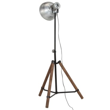 vidaXL Φωτιστικό Δαπέδου 25 W Vintage Ασημί 75x75x90-150 εκ. Ε27