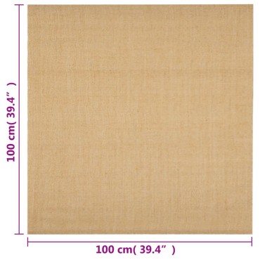vidaXL Χαλί 100x100cm από Φυσικό Σιζάλ