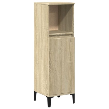 vidaXL Ντουλάπι Μπάνιου Sonoma Δρυς 30x30x100cm Επεξεργασμένο Ξύλο 1 τεμ.