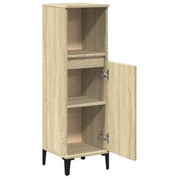 vidaXL Ντουλάπι Μπάνιου Sonoma Δρυς 30x30x100cm Επεξεργασμένο Ξύλο 1 τεμ.