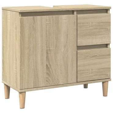 vidaXL Ντουλάπι Μπάνιου Sonoma Δρυς 65x33x60cm Επεξεργασμένο Ξύλο 1 τεμ.