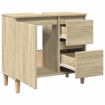 vidaXL Ντουλάπι Μπάνιου Sonoma Δρυς 65x33x60cm Επεξεργασμένο Ξύλο 1 τεμ.