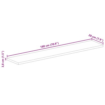 vidaXL Επιφάνεια Τραπεζιού Ορθογώνια 180x20x3,8cm Μασίφ Ξύλο Ακακίας 1 τεμ.