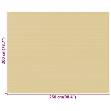 vidaXL Χαλί Σκηνής Μπεζ 250 x 200 εκ. από HDPE