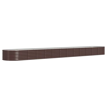 vidaXL Ζαρντινιέρα Καφέ 512x80x36 εκ. Ατσάλι με Ηλεκτρ. Βαφή Πούδρας