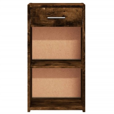 vidaXL Κομοδίνο Καπνιστή Δρυς 35x34x65cm από Επεξεργασμένο Ξύλο 1 τεμ.