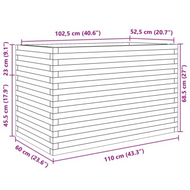 vidaXL Ζαρντινιέρα Κήπου 110x60x68,5 εκ. από Μασίφ Ξύλο Ψευδοτσούγκας
