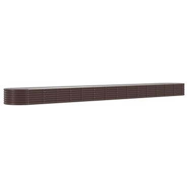 vidaXL Ζαρντινιέρα Καφέ 620x80x36 εκ. Ατσάλι με Ηλεκτρ. Βαφή Πούδρας