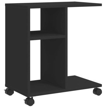 vidaXL Βοηθητικό Τραπέζι με Ρόδες Μαύρο 50x30x55cm Επεξ. Ξύλο 1 τεμ.