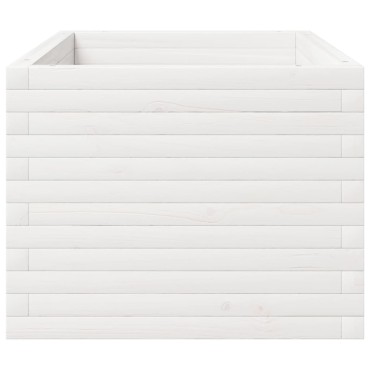 vidaXL Ζαρντινιέρα Κήπου Λευκή 90x60x49,5 εκ. από Μασίφ Ξύλο Πεύκου