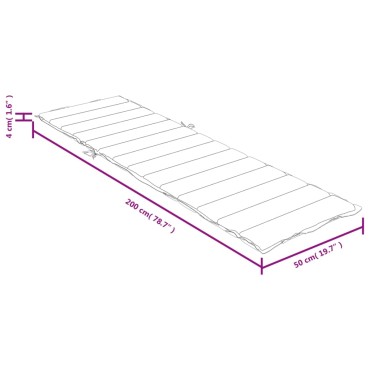 vidaXL Μαξιλάρι Ξαπλώστρας Ανθρακί Μελανζέ 200x50x4cm από Ύφασμα