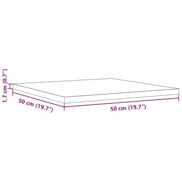vidaXL Επιφάνεια Τραπεζιού Τετράγωνη 50x50x1,7cm Μασίφ Ξύλο Πεύκου 1 τεμ.
