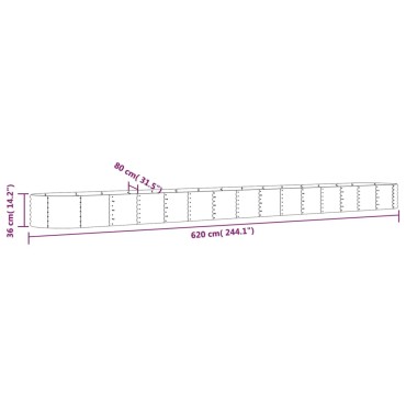 vidaXL Ζαρντινιέρα Πράσινη 620x80x36 εκ Ατσάλι με Ηλεκτρ. Βαφή Πούδρας