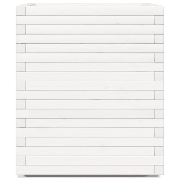 vidaXL Ζαρντινιέρα Κήπου Λευκή 90x60x72,5 εκ. από Μασίφ Ξύλο Πεύκου
