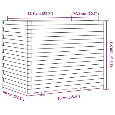 vidaXL Ζαρντινιέρα Κήπου Λευκή 90x60x72,5 εκ. από Μασίφ Ξύλο Πεύκου