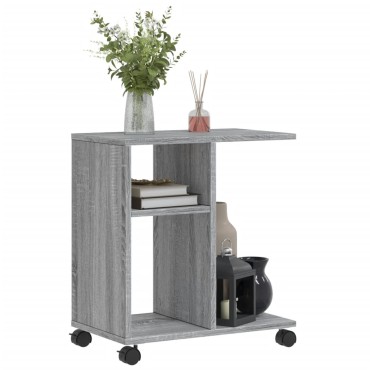 vidaXL Βοηθητικό Τραπέζι με Ρόδες Γκρι Sonoma 50x30x55cm Επεξ. Ξύλο 1 τεμ.