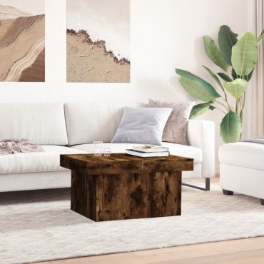 vidaXL Τραπεζάκι Σαλονιού Καπνιστή Δρυς 80x55x40cm Επεξεργ. Ξύλο 1 τεμ.