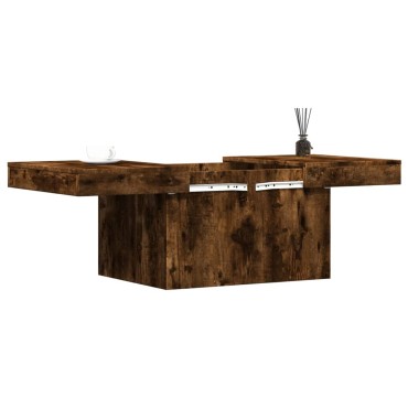 vidaXL Τραπεζάκι Σαλονιού Καπνιστή Δρυς 80x55x40cm Επεξεργ. Ξύλο 1 τεμ.