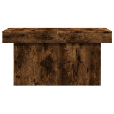 vidaXL Τραπεζάκι Σαλονιού Καπνιστή Δρυς 80x55x40cm Επεξεργ. Ξύλο 1 τεμ.