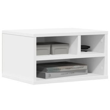 vidaXL Βάση Εκτυπωτή Λευκή 40x32x22,5 εκ. από Επεξεργασμένο Ξύλο