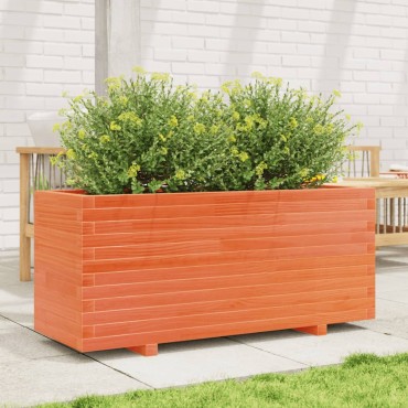 vidaXL Ζαρντινιέρα Καφέ Κεριού 110x40x49,5 εκ. από Μασίφ Ξύλο Πεύκου