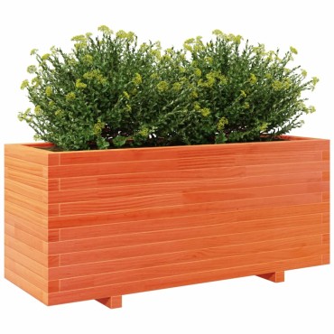 vidaXL Ζαρντινιέρα Καφέ Κεριού 110x40x49,5 εκ. από Μασίφ Ξύλο Πεύκου