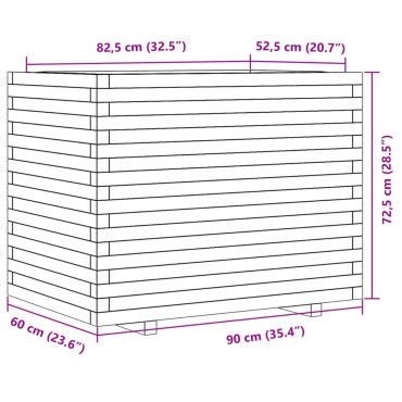 vidaXL Ζαρντινιέρα Κήπου 90x60x72,5 εκ από Μασίφ Ξύλο Πεύκου