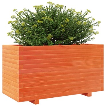 vidaXL Ζαρντινιέρα Καφέ Κεριού 90x40x49,5 εκ. από Μασίφ Ξύλο Πεύκου