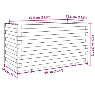 vidaXL Ζαρντινιέρα Καφέ Κεριού 90x40x49,5 εκ. από Μασίφ Ξύλο Πεύκου