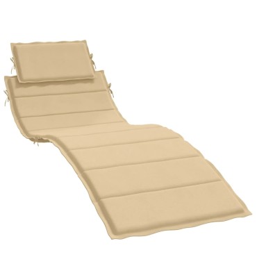 vidaXL Μαξιλάρι Ξαπλώστρας Μπεζ 186x58x4cm Ύφασμα