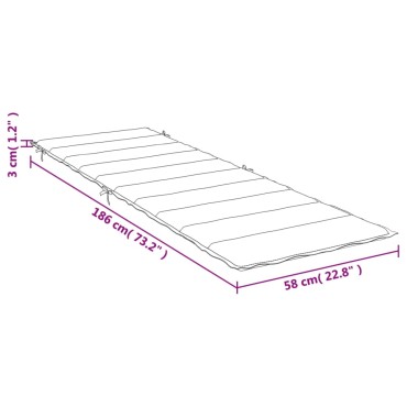vidaXL Μαξιλάρι Ξαπλώστρας Μπεζ 186x58x4cm Ύφασμα