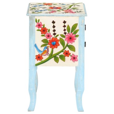 vidaXL Κομοδίνο με Χειροπ. Λεπτομέρειες 40x30x50cm Μασίφ Ξύλο Μάνγκο 1 τεμ.