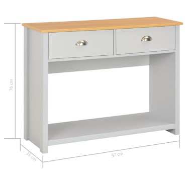 vidaXL Τραπέζι Κονσόλα Γκρι 97x35x76cm 1 τεμ.