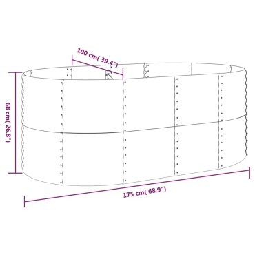 vidaXL Ζαρντινιέρα Ανθρακί 175x100x68εκ Ατσάλι με Ηλεκτρ. Βαφή Πούδρας