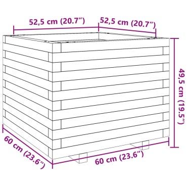 vidaXL Ζαρντινιέρα Κήπου 60x60x49,5 εκ. από Εμποτισμένο Ξύλο Πεύκου