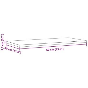 vidaXL Επιφάνειες Τραπεζιού Ορθογώνιες 2 τεμ. 60x30x1,7cm Μασίφ Πεύκο